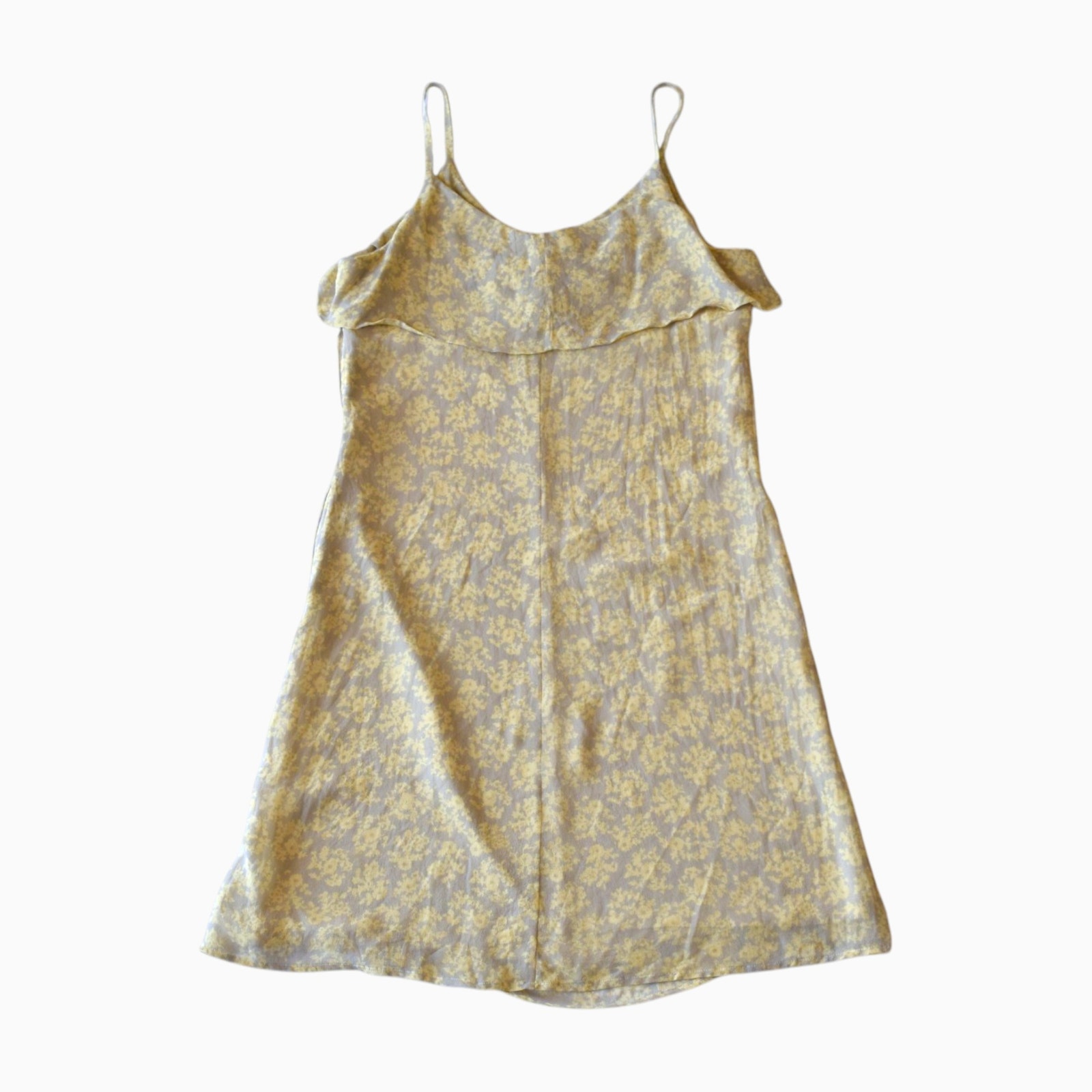 Vintage 90s Giorgio Armani Yellow Floral Silk Slip Dress Size 8 — image 4 of 5